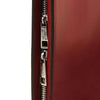 Zip Closure View Of The Red Leather Document Case With Ring Binder