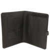 Open Internal View Of The Black Leather Document Holder
