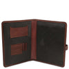 Open Internal View Of The Brown Leather Document Holder