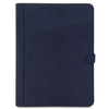 Front View Of The Dark Blue Leather Document Holder