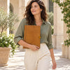 Professional Woman Holding The Natural Leather Document Holder