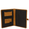 Open Internal View Of The Natural Leather Document Holder