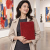 Professional Woman Holding The Natural Leather Document Holder