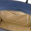 Internal Pocket View Of The Denim Womens Leather Shopper Bag That Forms The Set Of Leather Handbag And Wallet Set