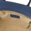 Internal Zip Pocket View Of The Denim Womens Leather Shopper Bag That Forms The Set Of Leather Handbag And Wallet Set