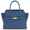 Front View Of The Denim Womens Leather Shopper Bag That Forms The Set Of Leather Handbag And Wallet Set