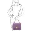 Handbag View Of The Lilac Leather Handbag Backpack Convertible