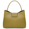 Rear View Of The Green Leather Handbag For Women