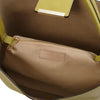 Internal Compartment View Of The Green Leather Handbag For Women