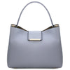 Front View Of The Light Blue Leather Handbag For Women