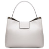 Rear View Of The White Leather Handbag For Women
