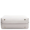 Underneath View Of The White Leather Handbag For Women