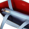 Internal Compartment View Of The Light Blue Leather Handbag