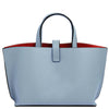Rear View Of The Light Blue Leather Handbag