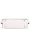 Underneath View Of The White Leather Handbag