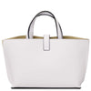 Rear View Of The White Leather Handbag
