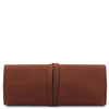 Rear View Of The Brown Leather Jewellery Roll