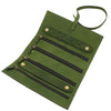Open Compartment View Of The Green Leather Jewellery Roll