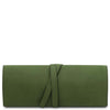Front View Of The Green Leather Jewellery Roll