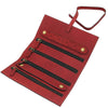 Open Compartment View Of The Red Leather Jewellery Roll
