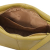 Internal Pocket View Of The Green Leather Ladies Handbag