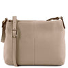 Front View Of The Light Taupe Leather Ladies Handbag