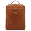 Front View Of The Natural Bangkok Leather Laptop Backpack