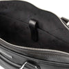 Internal Pocket View Of The Black Leather Laptop Bag