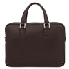 Rear View Of The Dark Brown Leather Laptop Bag