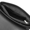 Internal Pocket View Of The Black Leather Messenger Bag For Men