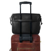 Trolley Sleeve View Of The Black Leather Messenger Bag For Men