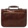 Rear View Of The Brown Leather Messenger Bag For Men