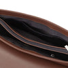 Internal Pocket View Of The Coffee Leather Messenger Bag For Men