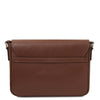 Rear View Of The Coffee Leather Messenger Bag For Men