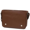 Magnetic Closure View Of The Coffee Leather Messenger Bag For Men