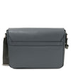 Rear View Of The Grey Leather Messenger Bag For Men
