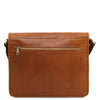 Rear View Of The Natural Leather Messenger Bag For Men