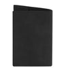 Leather Passport Cover in sleek black leather, showcasing a premium matte finish and a sophisticated slim profile.