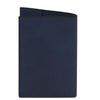 Leather Passport Cover in dark blue color, crafted from premium full grain leather, featuring a sleek and slim design.