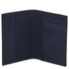 Interior view of a Leather Passport Cover showcasing multiple credit card slots and a sleek design.