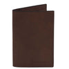 Leather Passport Cover in dark brown, crafted from full grain leather.