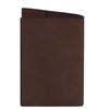 Leather Passport Cover in rich dark brown matte full grain leather with a sleek, slim design.