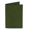 Leather Passport Cover in green made from matte full grain vegetable-tanned leather.