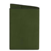 Leather Passport Cover in a stylish green finish, made of matte full grain hand-stained leather for travel protection.