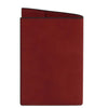 Leather Passport Cover in red, made from premium full grain leather, designed for style and protection.