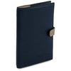 Angled View Of The Dark Blue Leather Planner - Weekly Diary