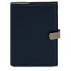 Front View Of The Dark Blue Leather Planner - Weekly Diary