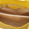 Internal Zip Pocket View Of The Yellow Shopper Bag