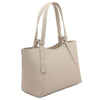 Genuine Leather Shoulder Bag for Women in soft beige color with elegant shoulder straps