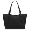 Genuine Leather Shoulder Bag for Women in black, crafted from coarse-grain pebbled leather with a stylish design.